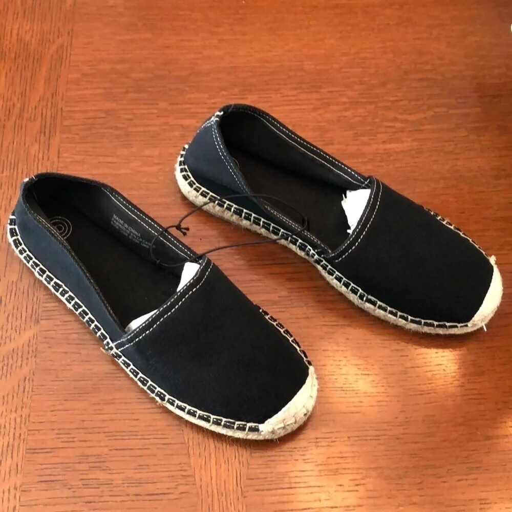 Urban Outfitters Classic Stitch Espadrille Shoe Black